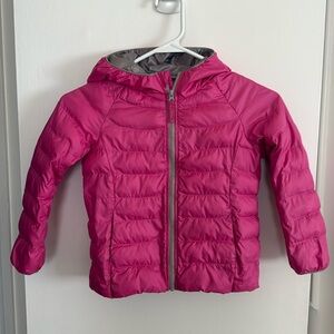 Uniqlo padded hot pink/gray tone jacket 3-4T